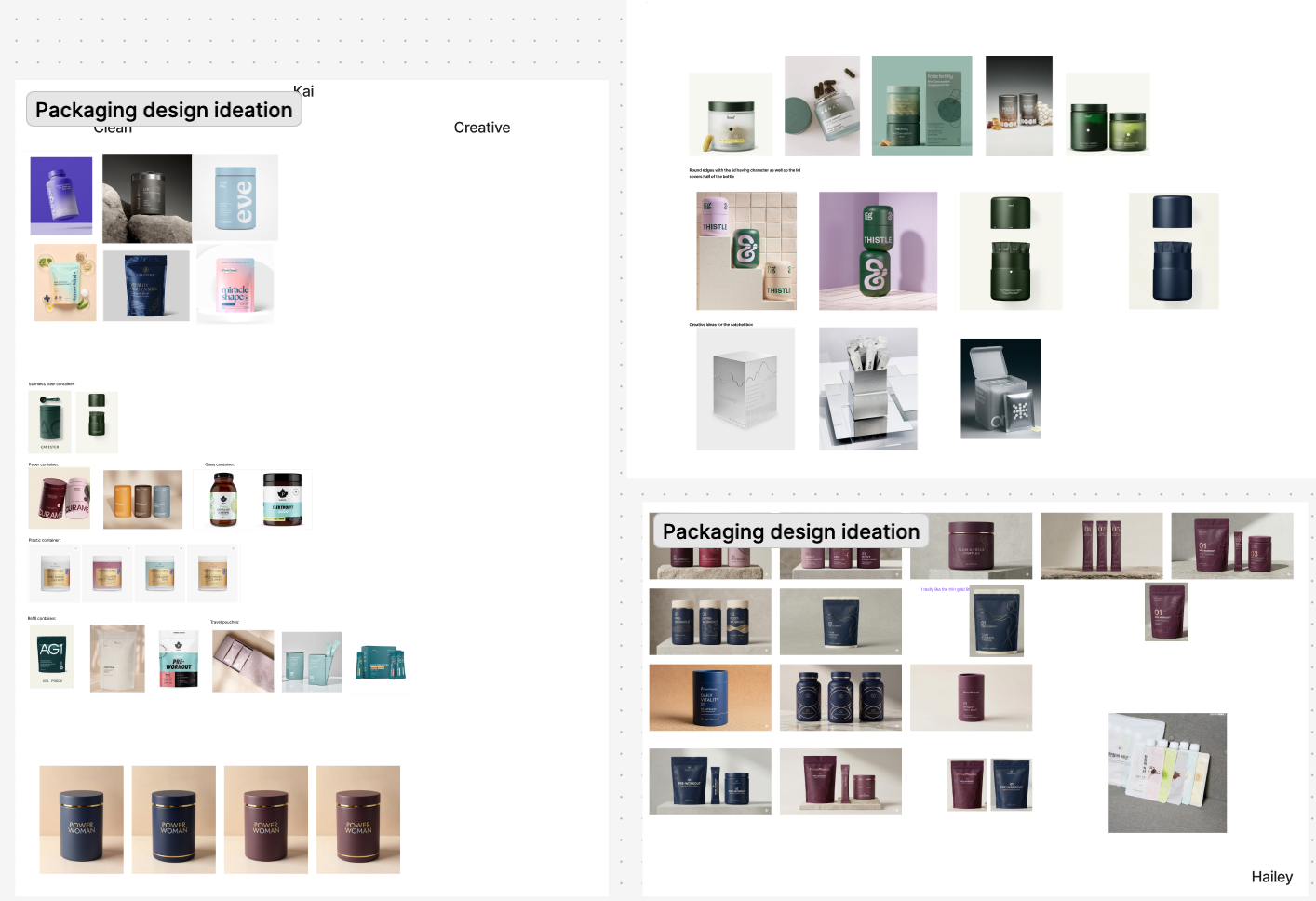 Packaging design moodboard