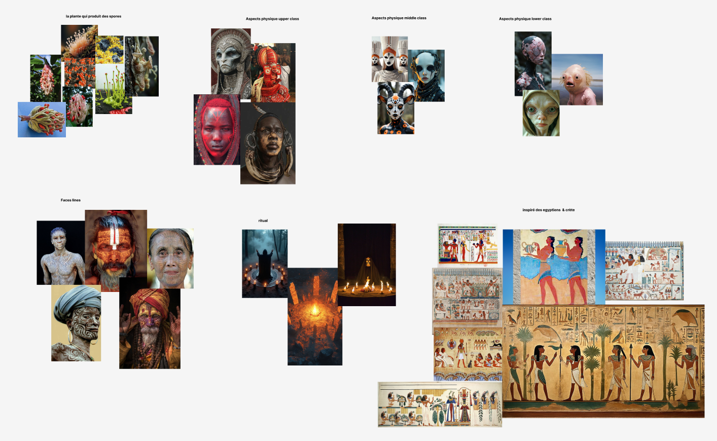Moodboard for the alien culture